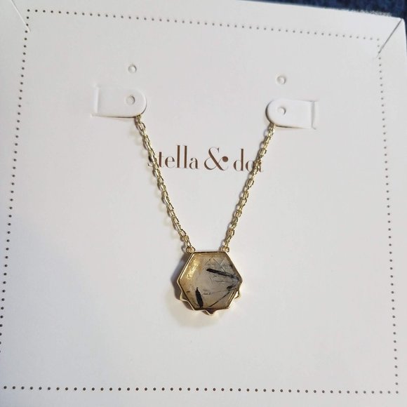 NIB ~ 16"+ 2"ext ~Stella & Dot Nova Necklace~Tourmaline/Quartz~RETIRED~N549G - Picture 2 of 9